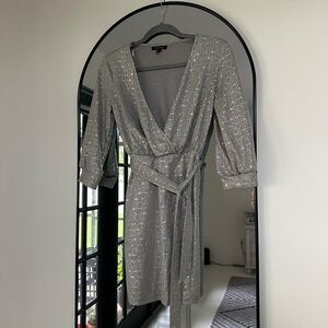 City Studio Metallic Gray Dress